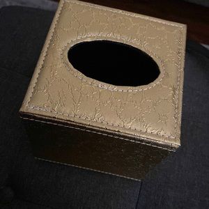 Gold tissue box.